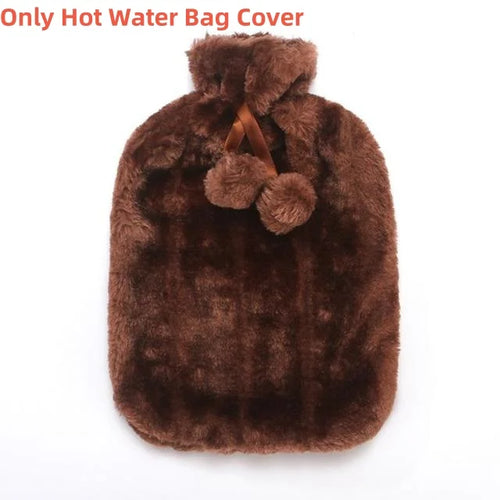 2L Hot Water Bottle Cover Rubber Hot Water Bags Winter Plush Hand