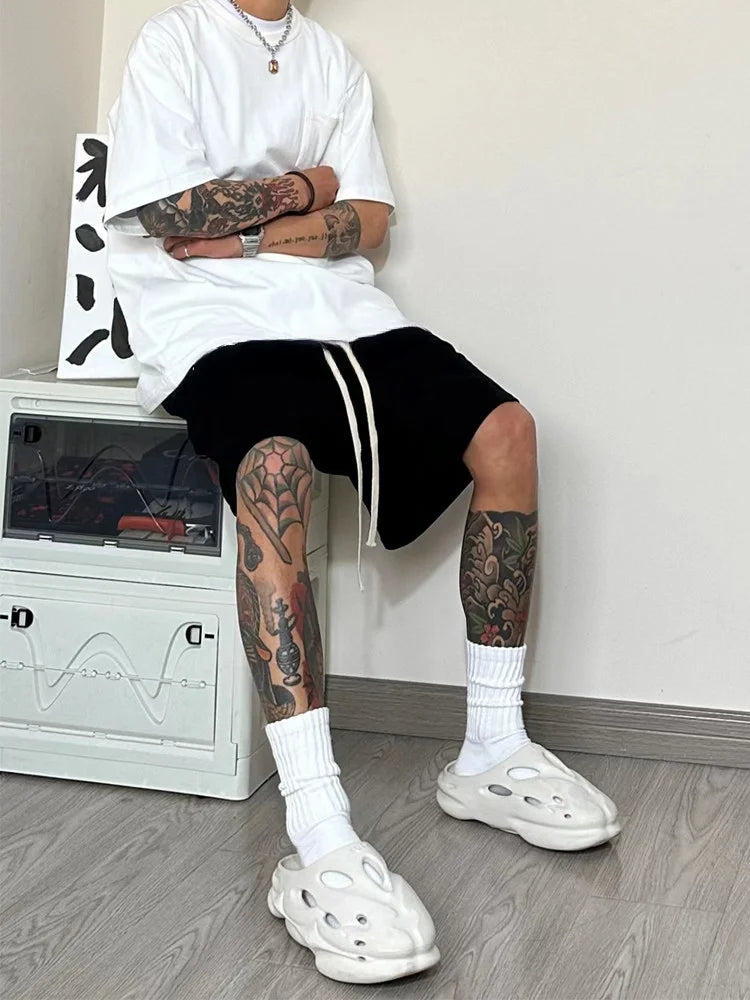 CHUANGERM Men Retro American Style Thick Knit Mid Calf Cotton Socks