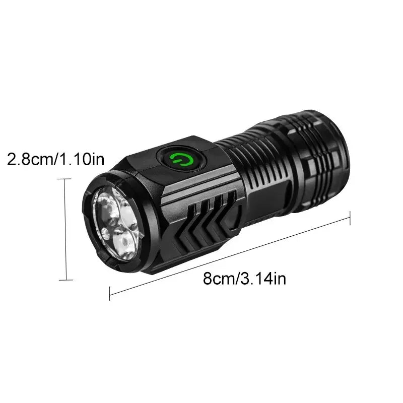 Rechargeable EDC LED Flashlight Portable Strong Light Waterproof