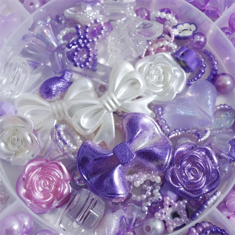 13 Grid 6-26mm Purple Plum Blossom Set Box, Handmade DIY Jewelry