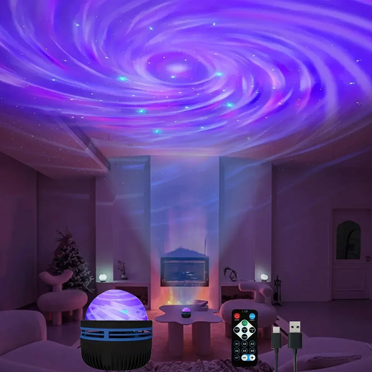 LED Galaxy Projector Light Multi-color Remote Control for Bedroom