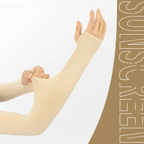 Ice Silk UV Protection Arm Sleeves Men Women Solid Color Cycling Arm