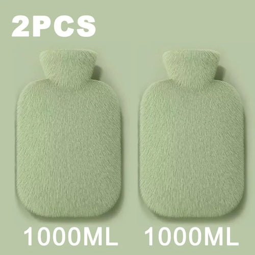 1/2PCS1000ML Soft Hand Warmer Hot Water Bag Bottles Removable Washable