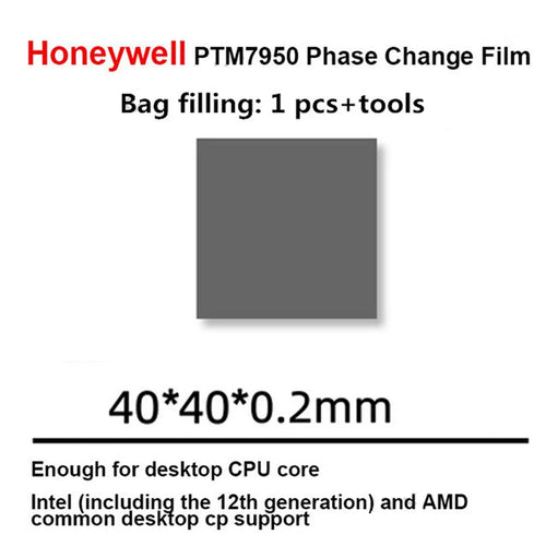 Honeywell PTM7950 Thermal Pad Phase-Change Material CPU GPU Notebook