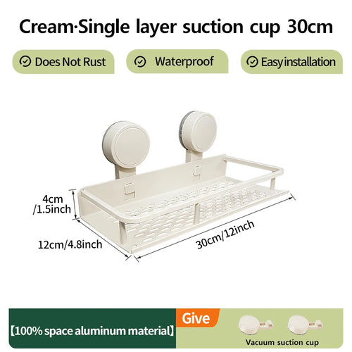 Multifunctional Suction Cup Rack Kitchen Utensils Storage Wall Mounted