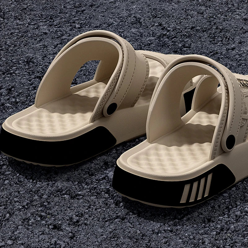 SHAJI Men Slippers Summer EVA Soft-soled Platform Slides Sandals