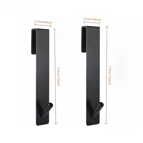 1-2pcs Stainless Steel Non Perforated Glass Door Hook, Portable