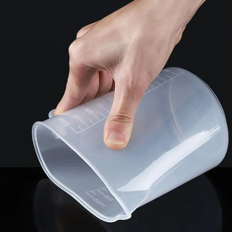 6Pcs Plastic Measuring Cups Set - Clear Graduated Beaker with Spout
