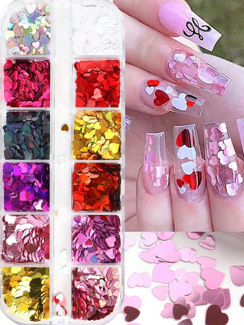 12Grids Mixed Mini Christmas Gems Nail Charms 2mm Luxury Crystal Nail