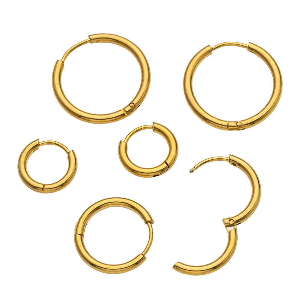10pcs Stainless Steel Huggie Hoop Earrings Small Hypoallergenic For