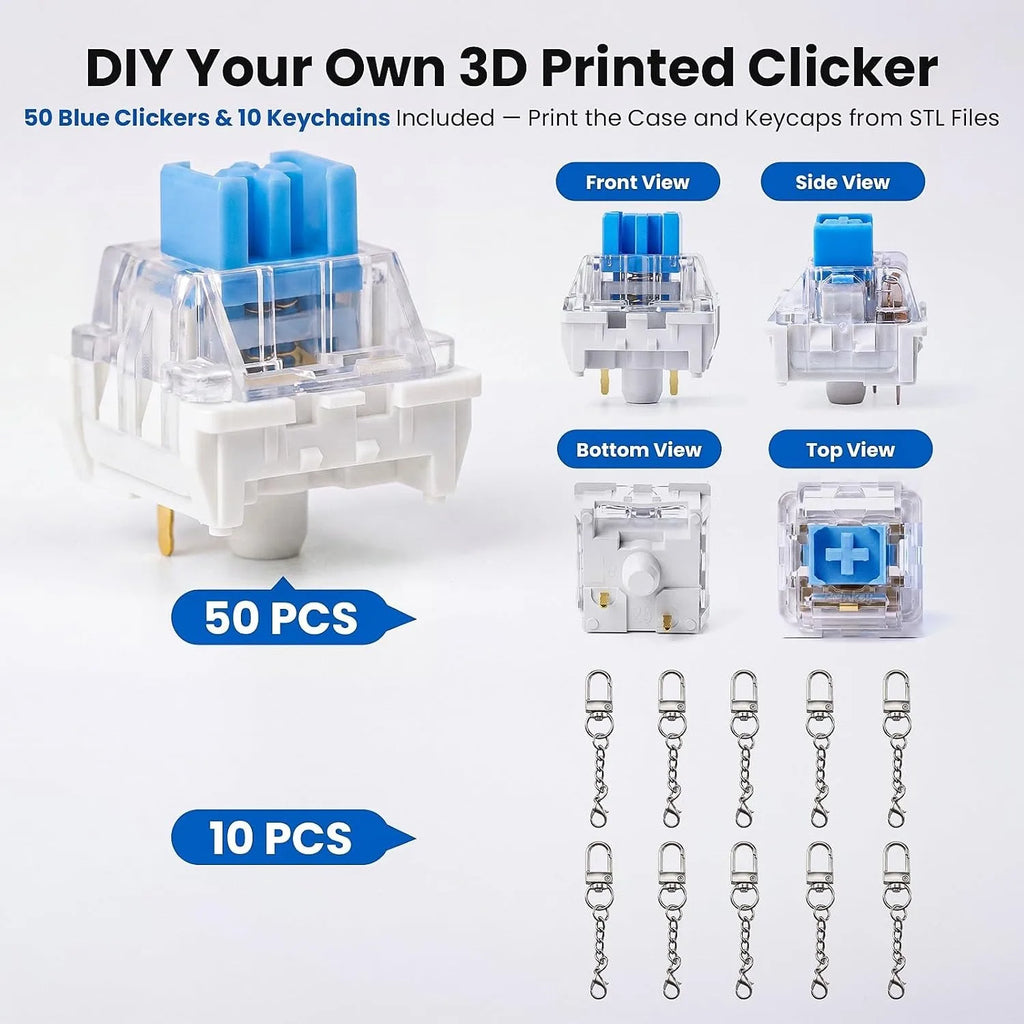 50 Pcs 3-Pin MX Style Mechanical Keyboard Switches Clicky Keyboard