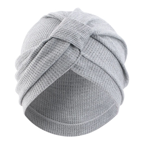Women's headscarf hat breathable cotton thick waffle square headscarf