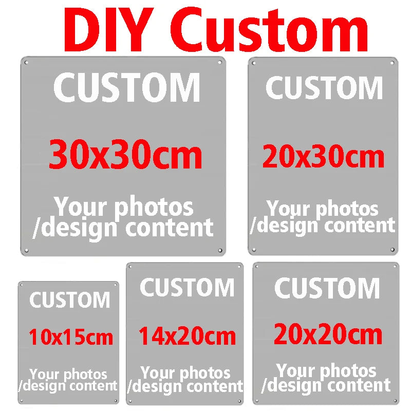 Custom Metal Tin Signs Retro Plaque Home Decor Iron Wall Art Poster
