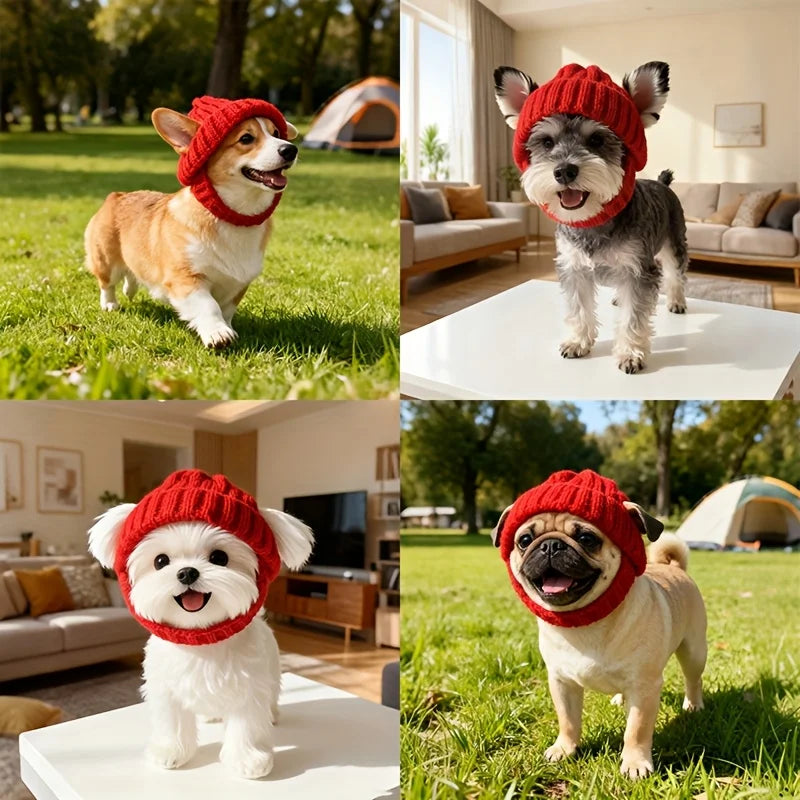 Maltese Dog Beanie Hat, Cozy Soft Knit with Ear Flaps, Cute Playful
