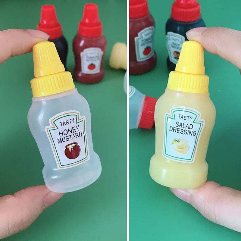 Mini Condiment Squeeze Bottles 25ml Honey/Ketchup/Soy