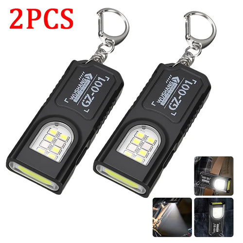 Multifunctional Keychain Flashlight USB Rechargeable Mini Flashlight
