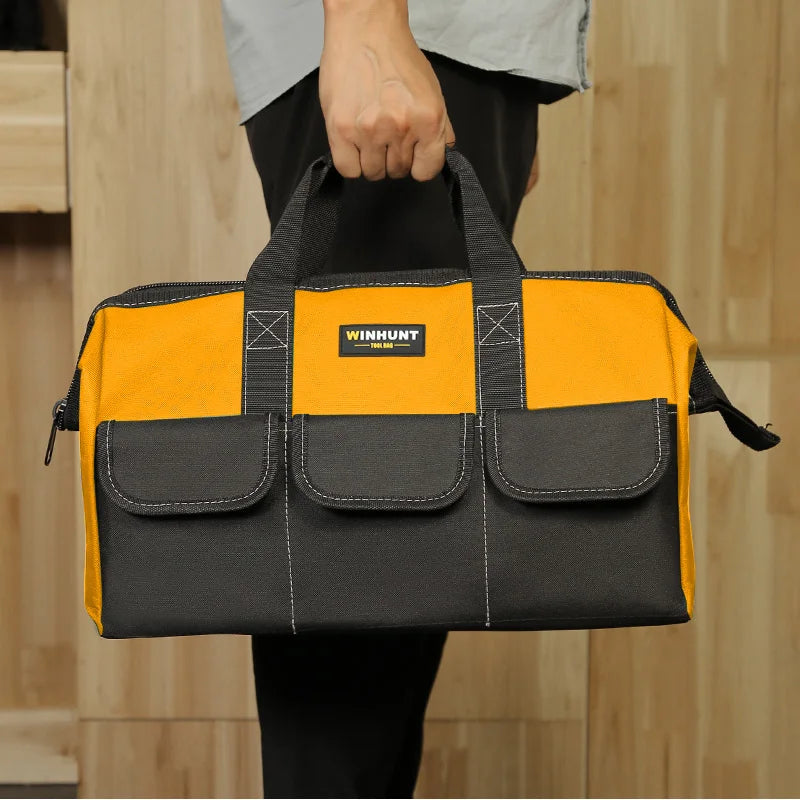 Tool Bag for Men, Heavy Duty Tool Bag Wide Mouth Tote for Various