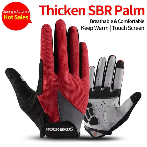 ROCKBROS Windproof Cycling Gloves Bicycle Touch Screen Riding MTB Bike