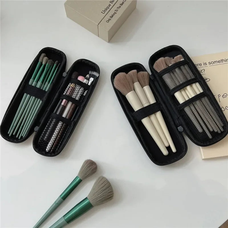 Black Cosmetic Storage Bags Waterproof Double Zipper Makeup Brushes