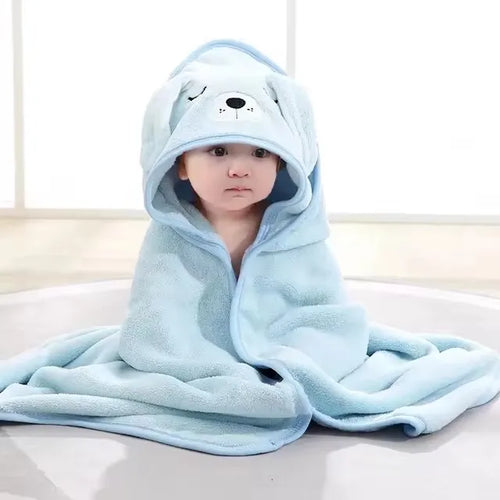 Cartoon Baby Bath Towels Soft Newborn Hooded Towel Blanket Cute