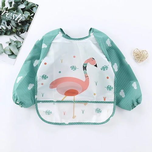 Waterproof Full Sleeve Baby Bibs Children Apron Long Sleeve Feeding