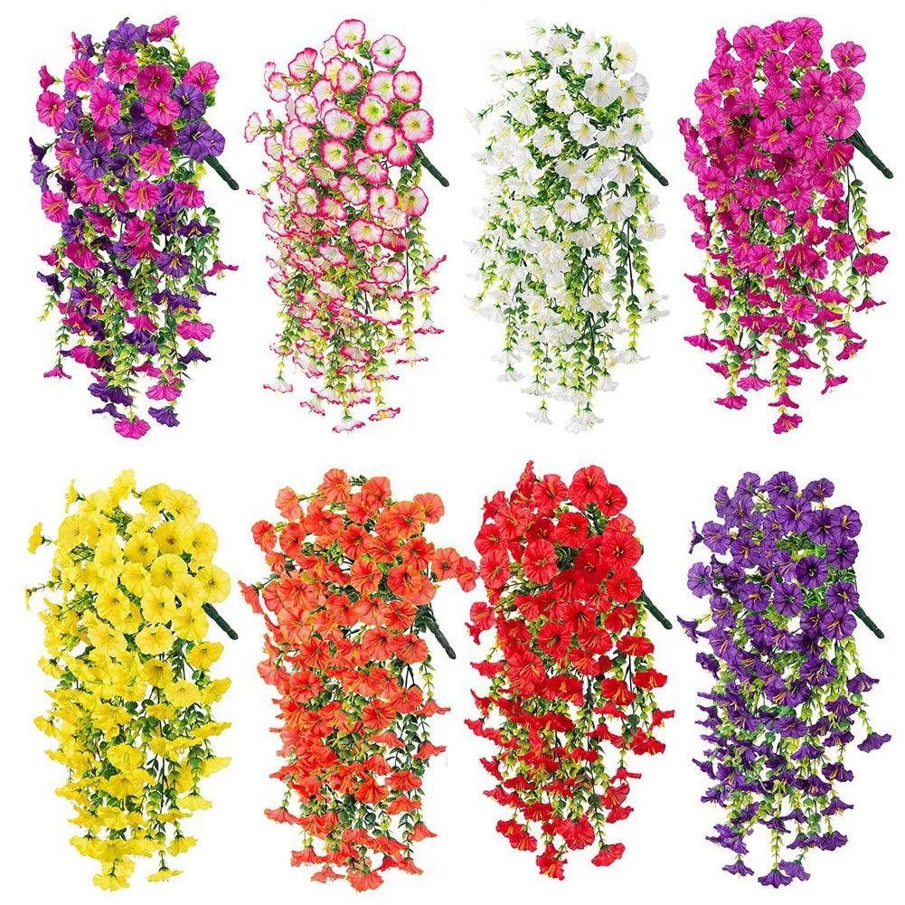 Artificial Hanging Flower Fake Hanging Plant Violet Vines UV Resistant