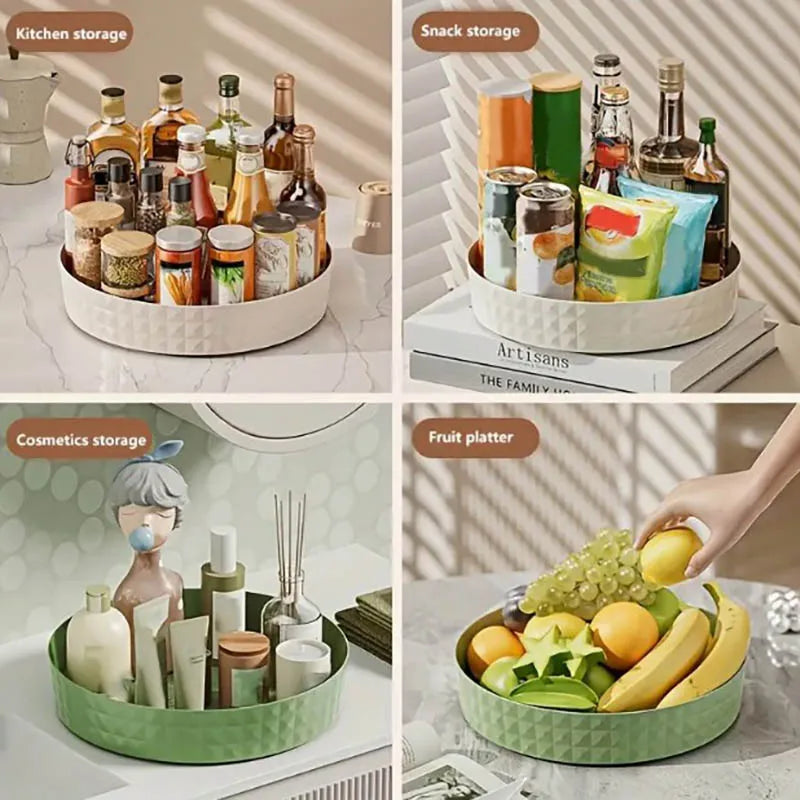 Rotating Spice Rack Organizer For Kitchen Cosmetics Storage Convenient