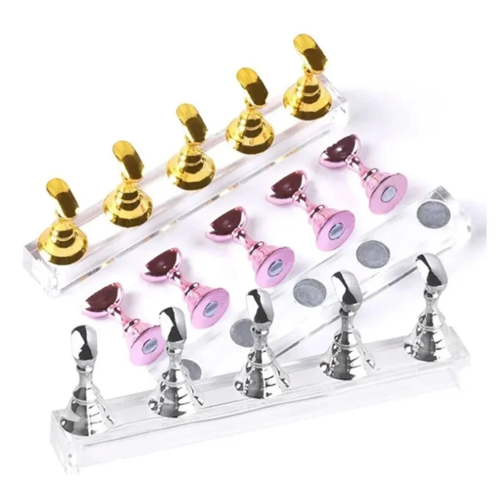 Magnetic Nail Tips Practice Holder Reusable Fake Nail Display Stand