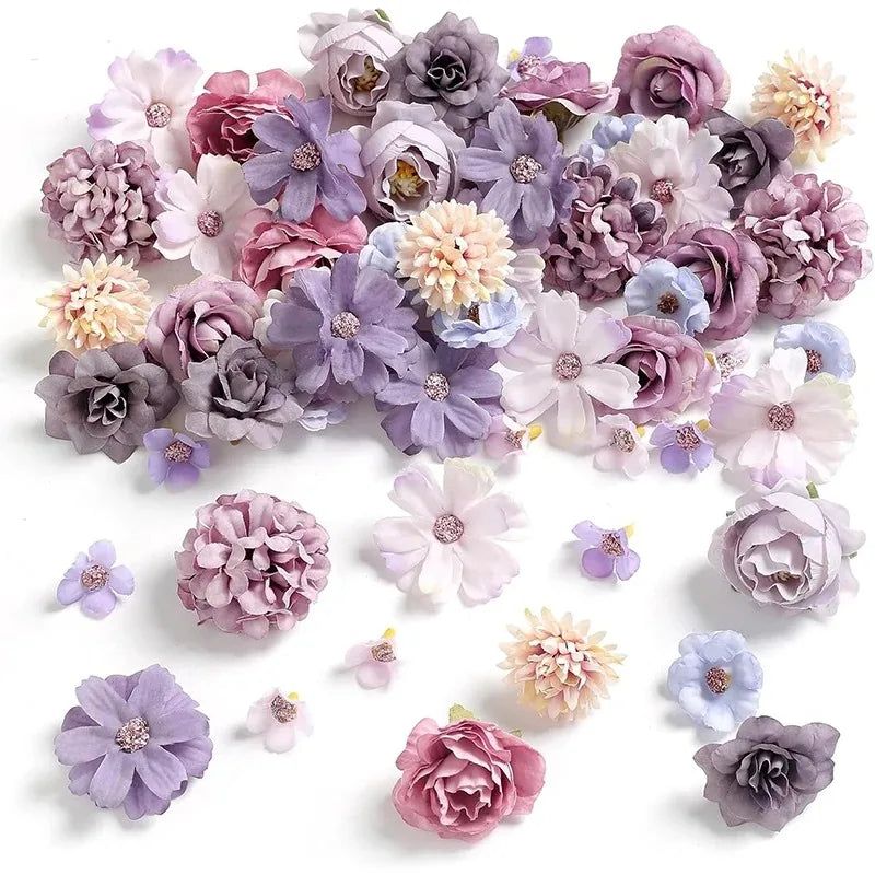20Pcs/set 4cm Silk Rose Artificial Daisies Flower Heads for Craft