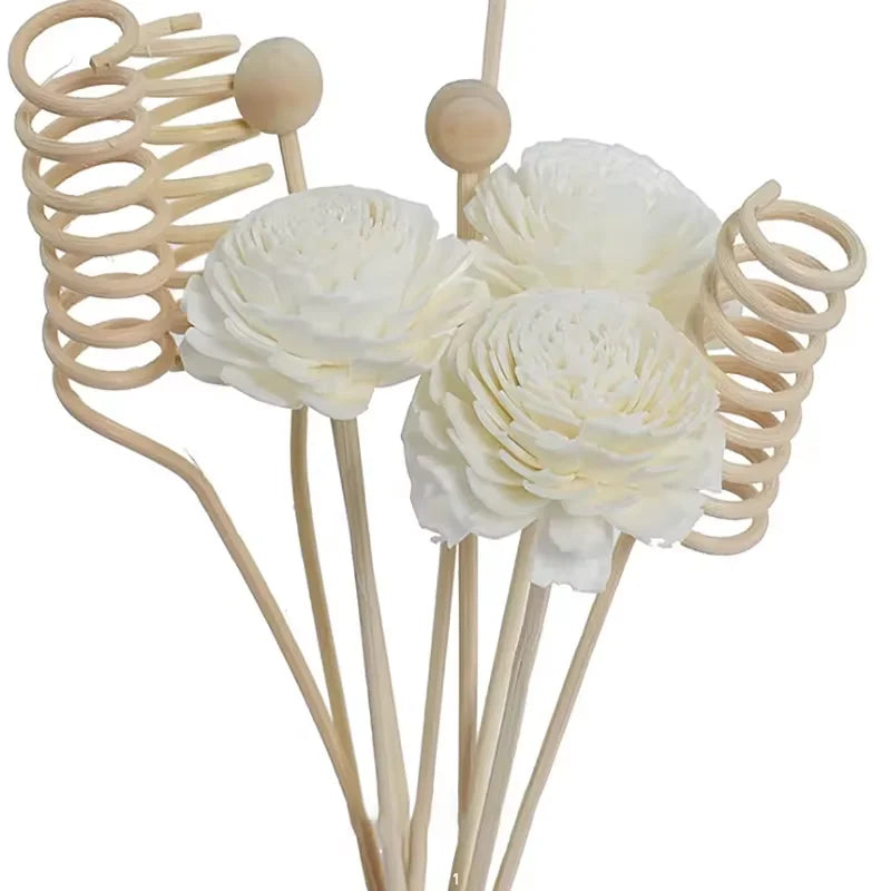 9 Pcs Flower Aromatherapy Rattan No Fire Aroma Diffuser Sticks Home