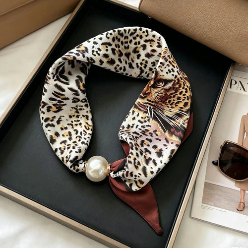 Elegant Chic Pearl Stripe Scarfs Women Fashion Convenient Magnetic