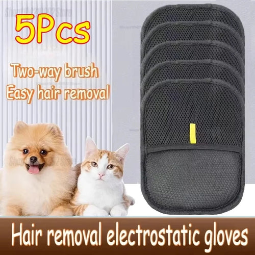Washable Pet Hair Removal Gloves, Double‑sided Lint Dehairing Tool for