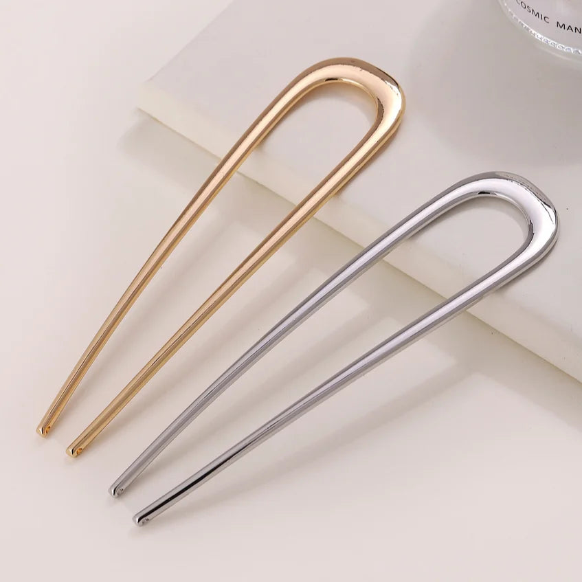 Simple U Shaped Hairpin Metal Hair Sticks U French Hair Clips Pins
