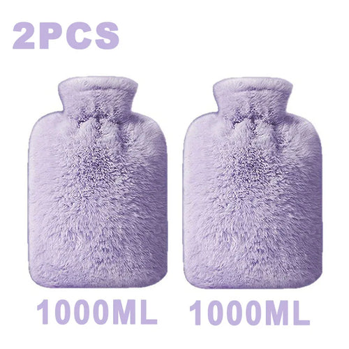 1/2PCS1000ML Soft Hand Warmer Hot Water Bag Bottles Removable Washable