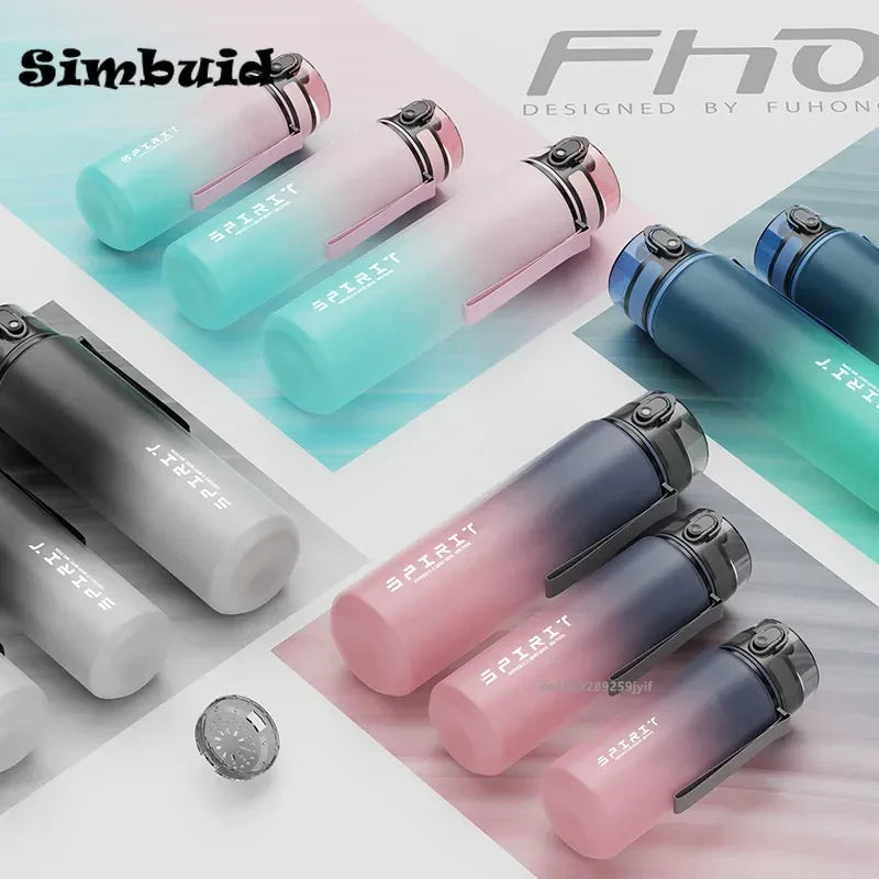 1 Liter Large Capacity Sports Water Bottle Leak Proof Colorful Plastic