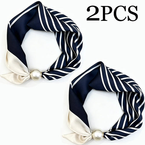 Elegant Pearl Tail Magnetic Clasp Scarf Summer New Versatile