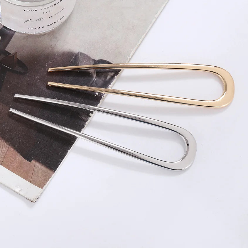 Simple U Shaped Hairpin Metal Hair Sticks U French Hair Clips Pins