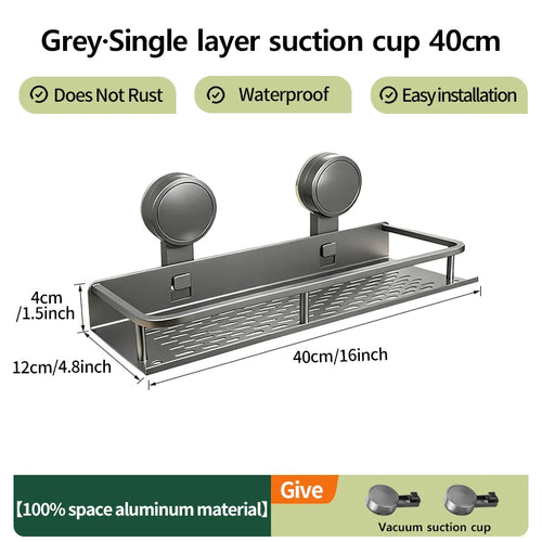 Multifunctional Suction Cup Rack Kitchen Utensils Storage Wall Mounted