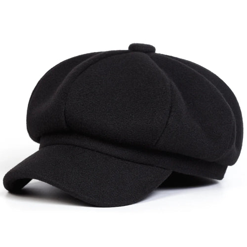 Woolen solid color beret fashion outdoor cotton hat autumn and winter