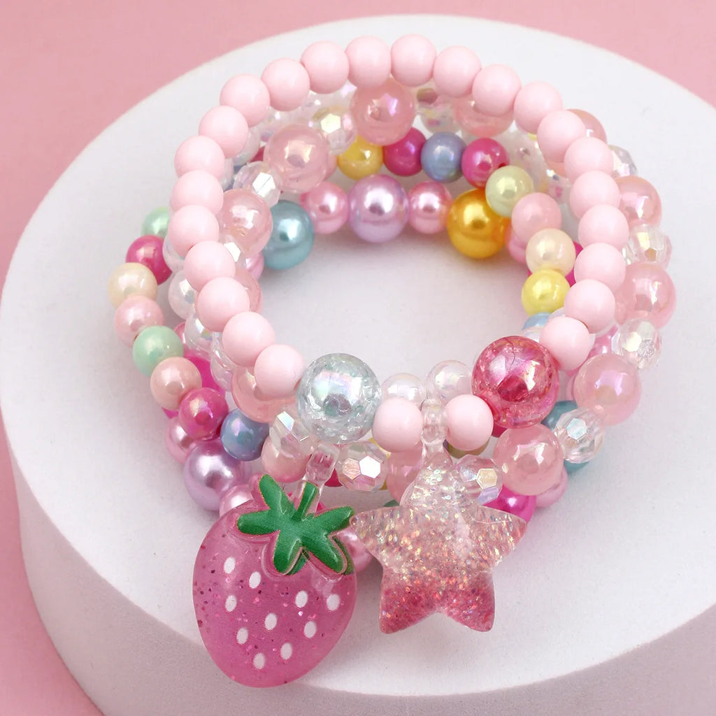 5 pieces of suit children's beaded bracelet suit new color acrylic