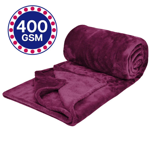 Fleece Blanket Solid Throw Blankets for Couch & Bed, Plush Cozy Fuzzy