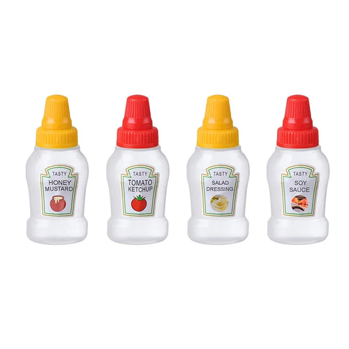 Mini Condiment Squeeze Bottles 25ml Honey/Ketchup/Soy
