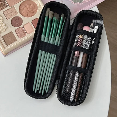 Black Cosmetic Storage Bags Waterproof Double Zipper Makeup Brushes
