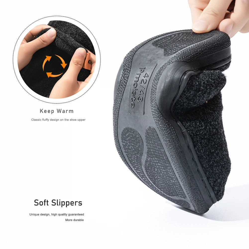 Winter Men Felt Platform  House Slippers Ultra Warm Cushion   Cozy