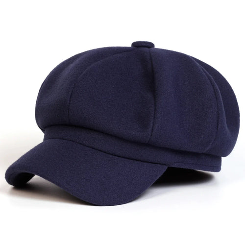 Woolen solid color beret fashion outdoor cotton hat autumn and winter