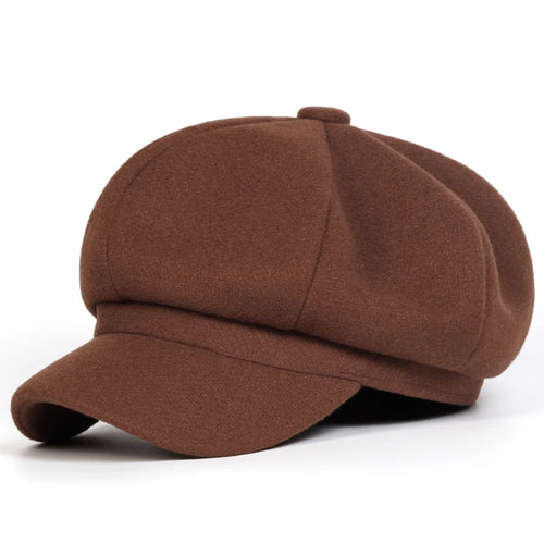 Woolen solid color beret fashion outdoor cotton hat autumn and winter