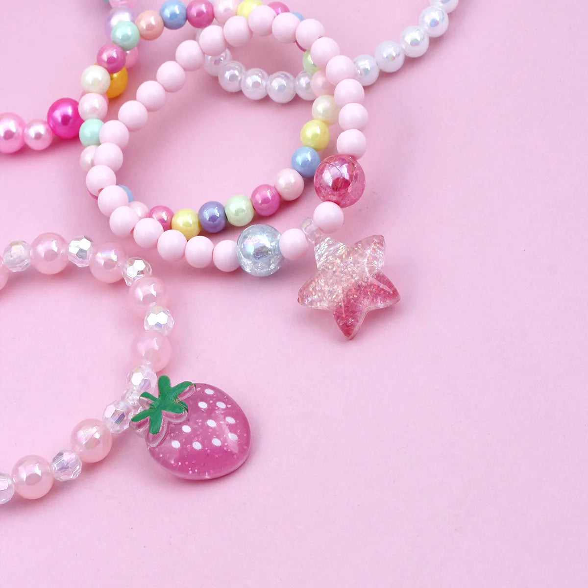 5 pieces of suit children's beaded bracelet suit new color acrylic