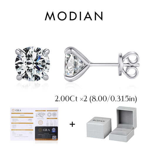 MODIAN 5 Sizes D Color Moissanite Earrings 925 Sterling Silver