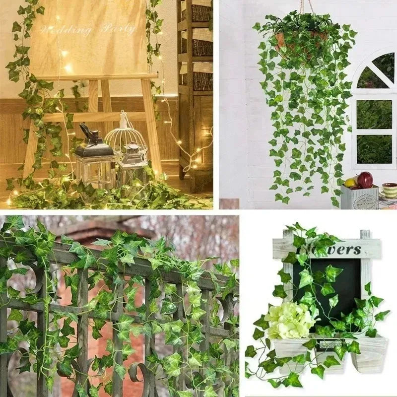 Artificial Green Ivy Leaf Rattan Creeper Leaves Vine Hanging Garland
