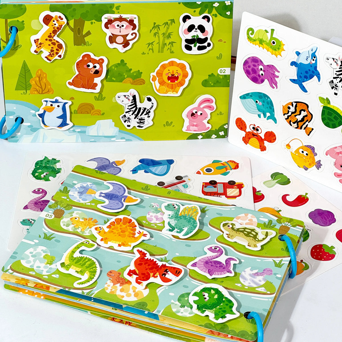 Dinosaur Fruit-Themed Busybook Quiet Book, with 5 Major Themes